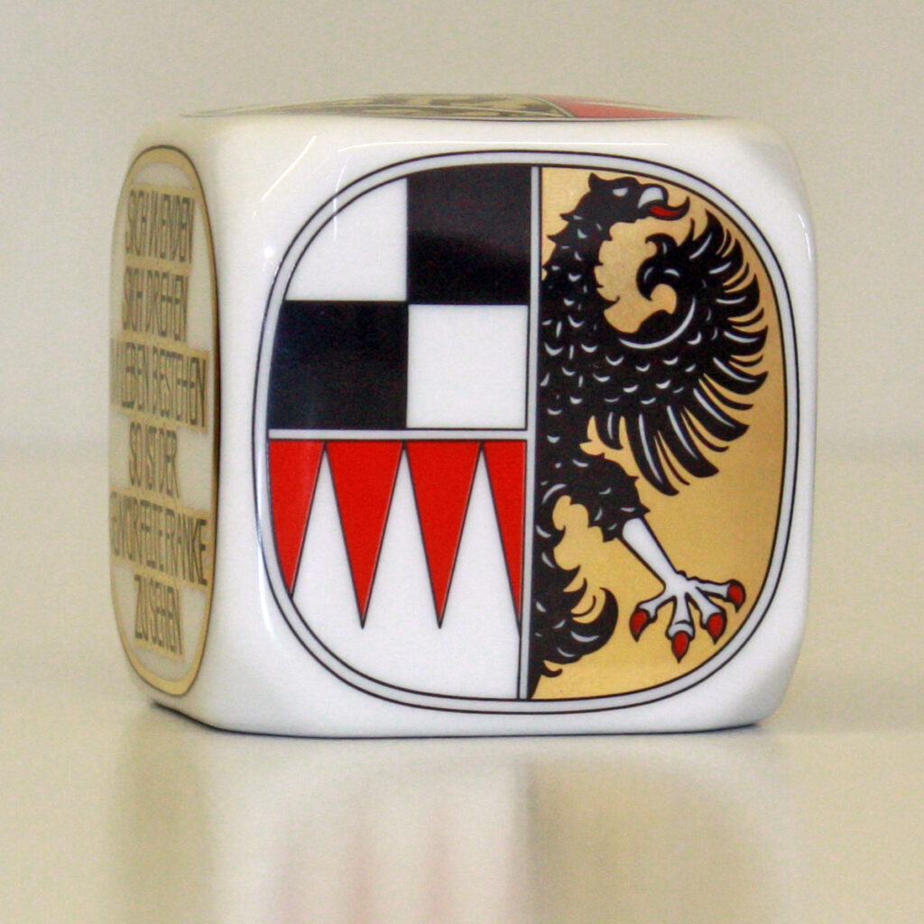 Frankenwürfel mit dem Wappen von Mittelfranken (Dateiformat JPG)