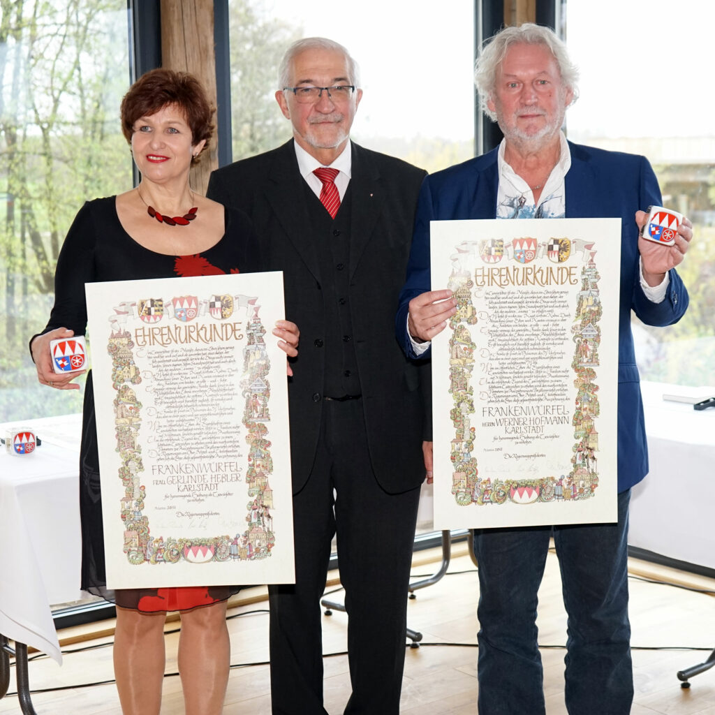 Gerlinde Heßler, Karlstadt, Dr. Paul Beinhofer, Regierungspräsident von Unterfranken, Werner Hofmann, Karlstadt (Ufr)